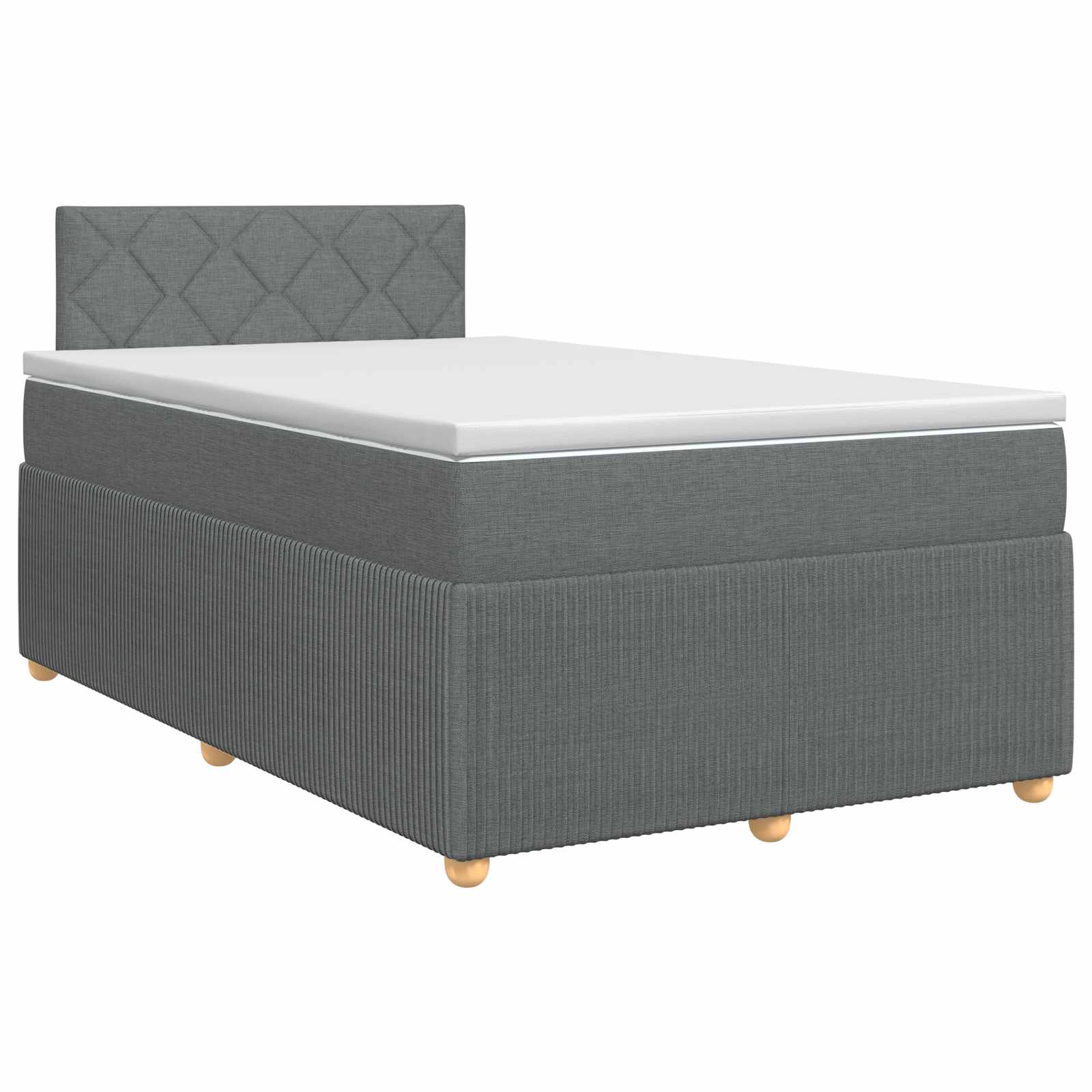 Lit boxspring avec matelas Gris foncé 120 x 200 cm Tissu - XIOS