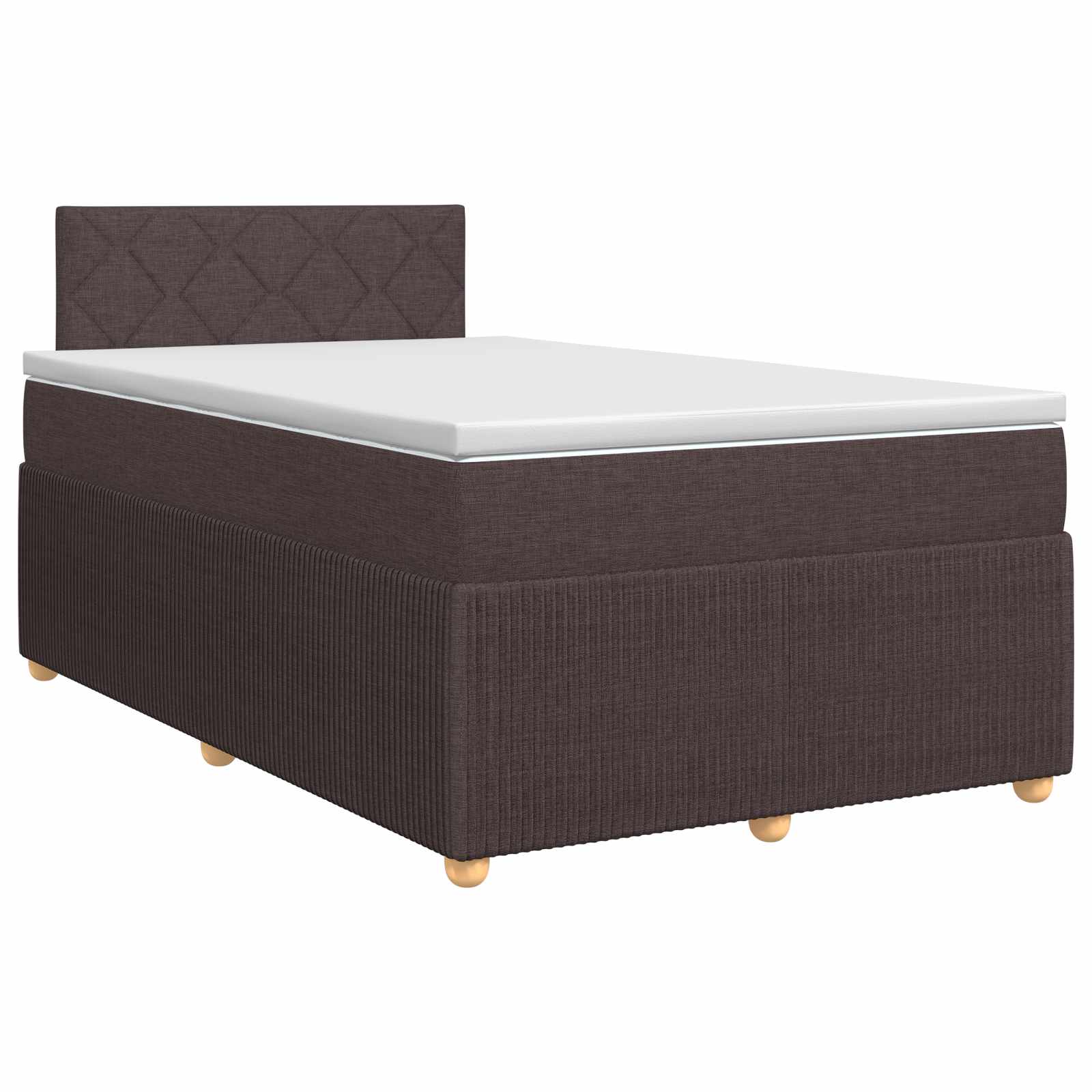Lit boxspring avec matelas Marron foncé 120 x 200 cm Tissu - XIOS