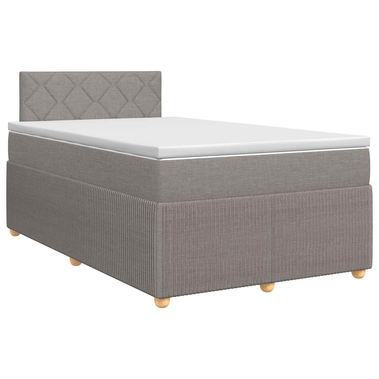 Lit boxspring avec matelas Taupe 120 x 200 cm Tissu - XIOS