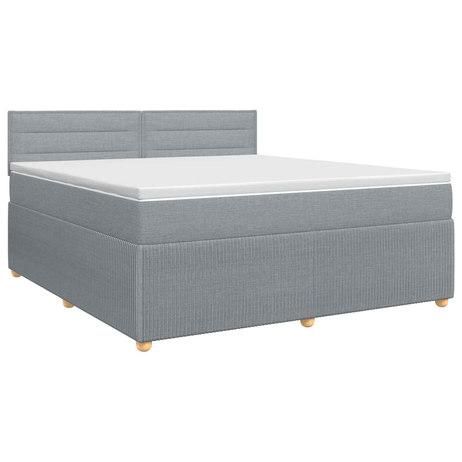 Lit boxspring avec matelas Gris clair 140 x 190 cm Tissu - XIOS