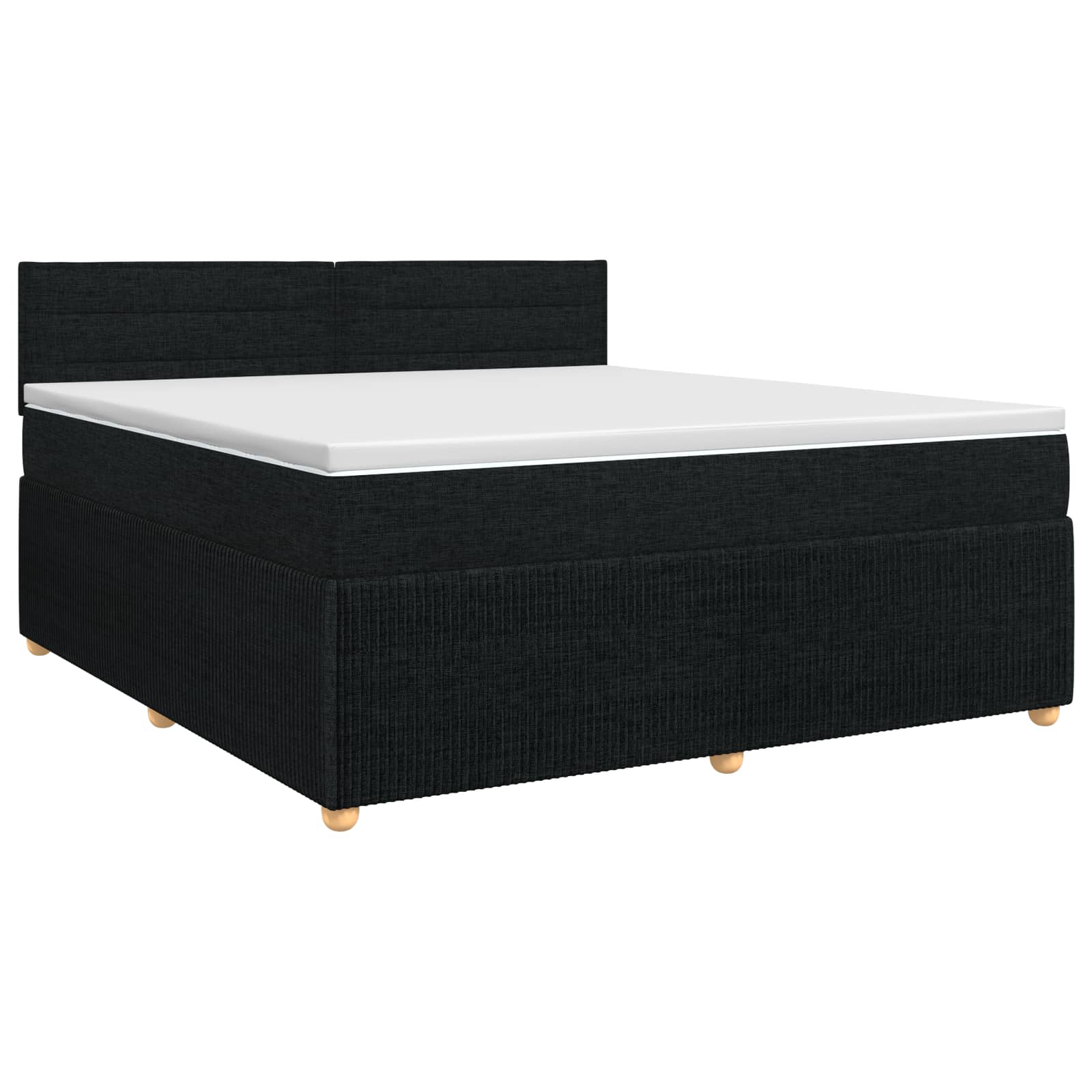 Lit boxspring avec matelas Noir 140 x 190 cm Tissu - XIOS