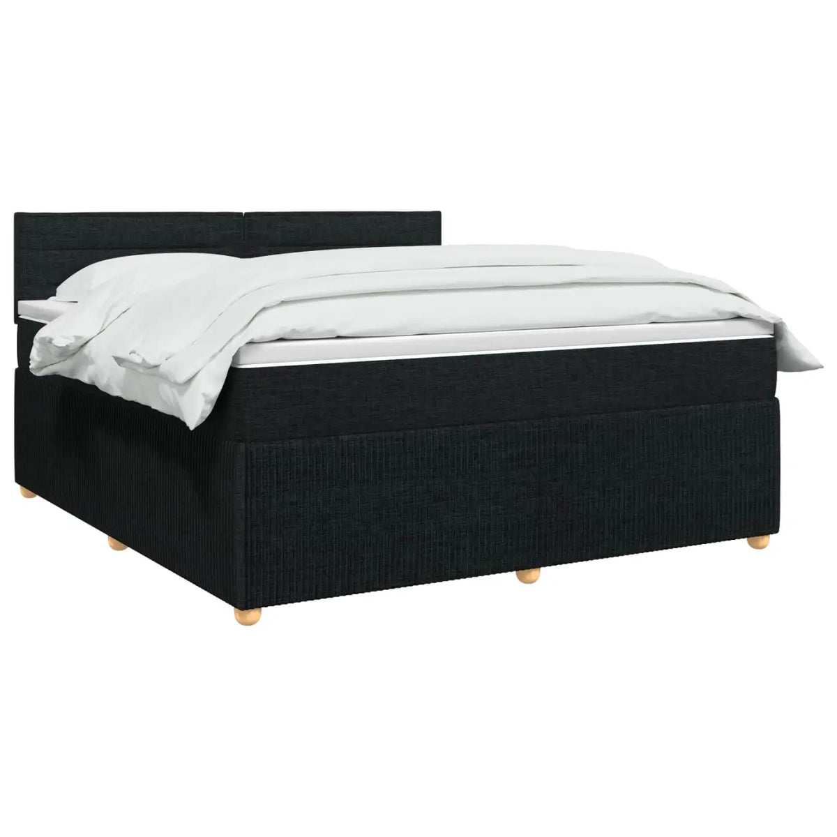 Lit boxspring avec matelas Noir 140 x 190 cm Tissu - XIOS