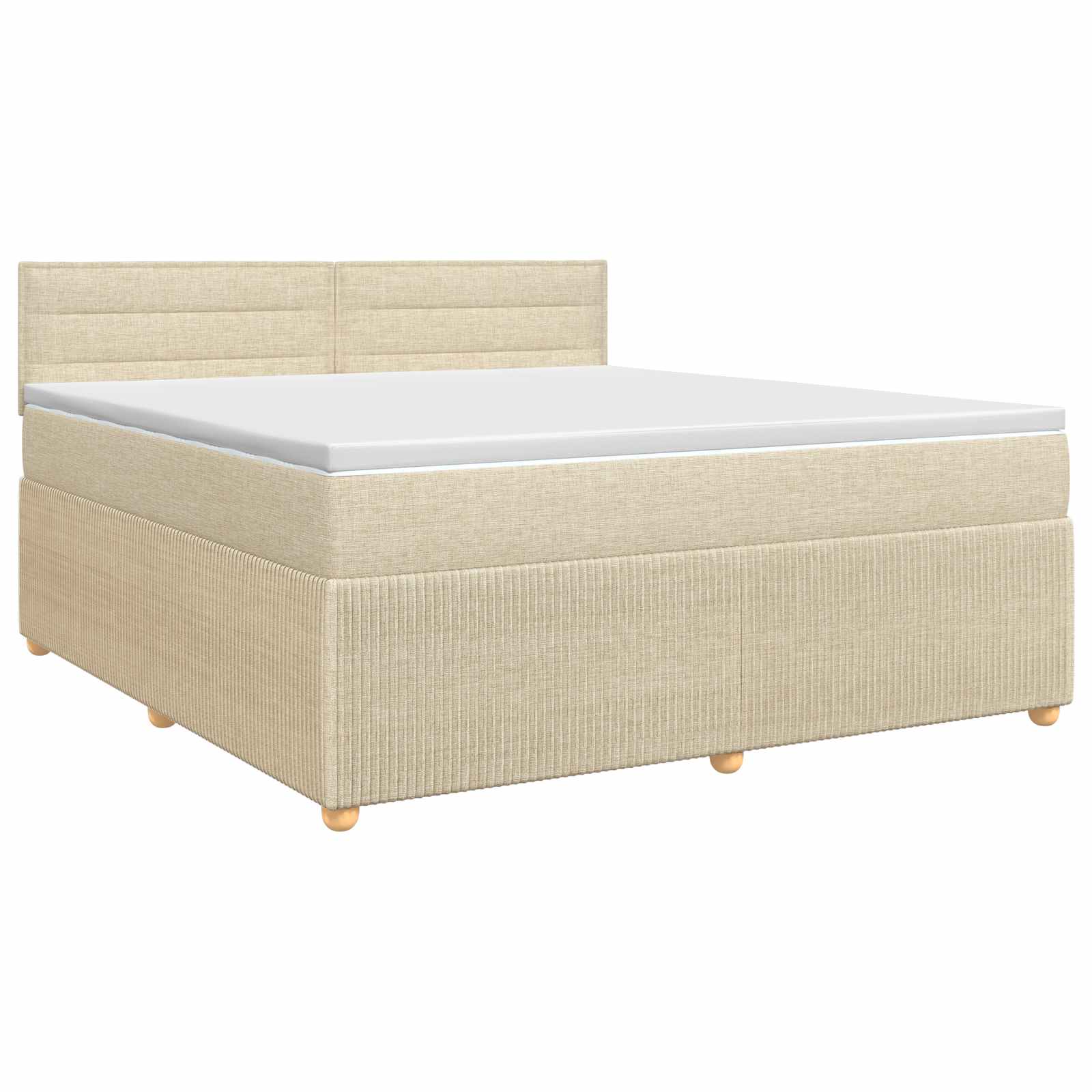 Lit boxspring avec matelas Crème 140 x 190 cm Tissu - XIOS