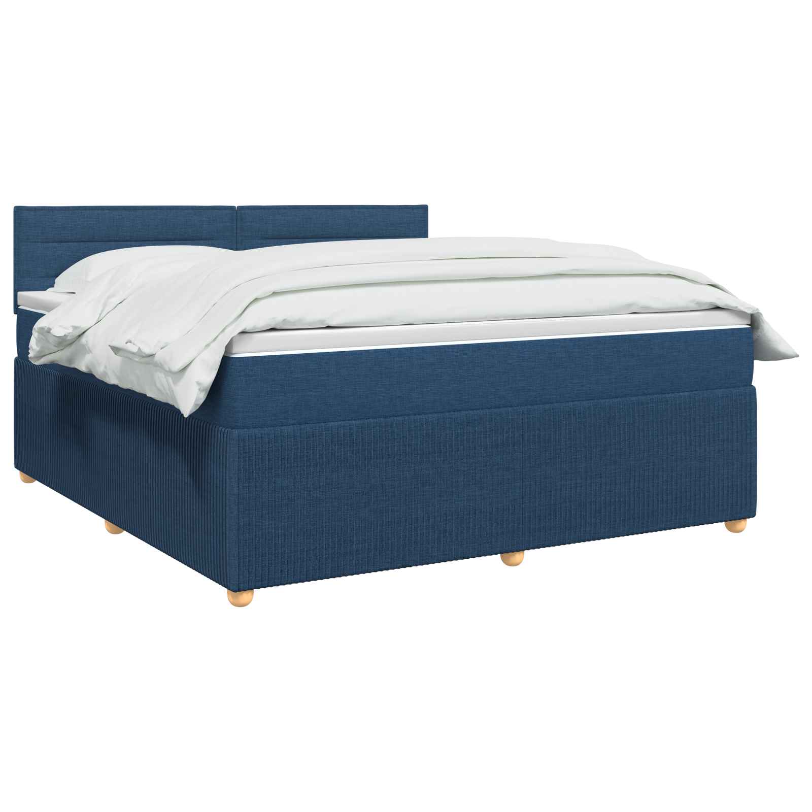 Lit boxspring avec matelas Bleu 140 x 190 cm Tissu - XIOS