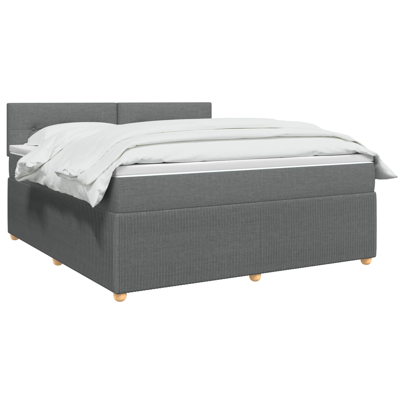 Lit boxspring avec matelas Gris foncé 140 x 190 cm Tissu - XIOS