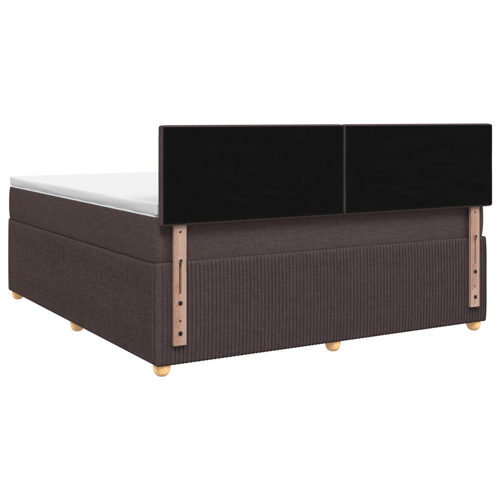 Lit boxspring avec matelas Marron foncé 140 x 190 cm Tissu