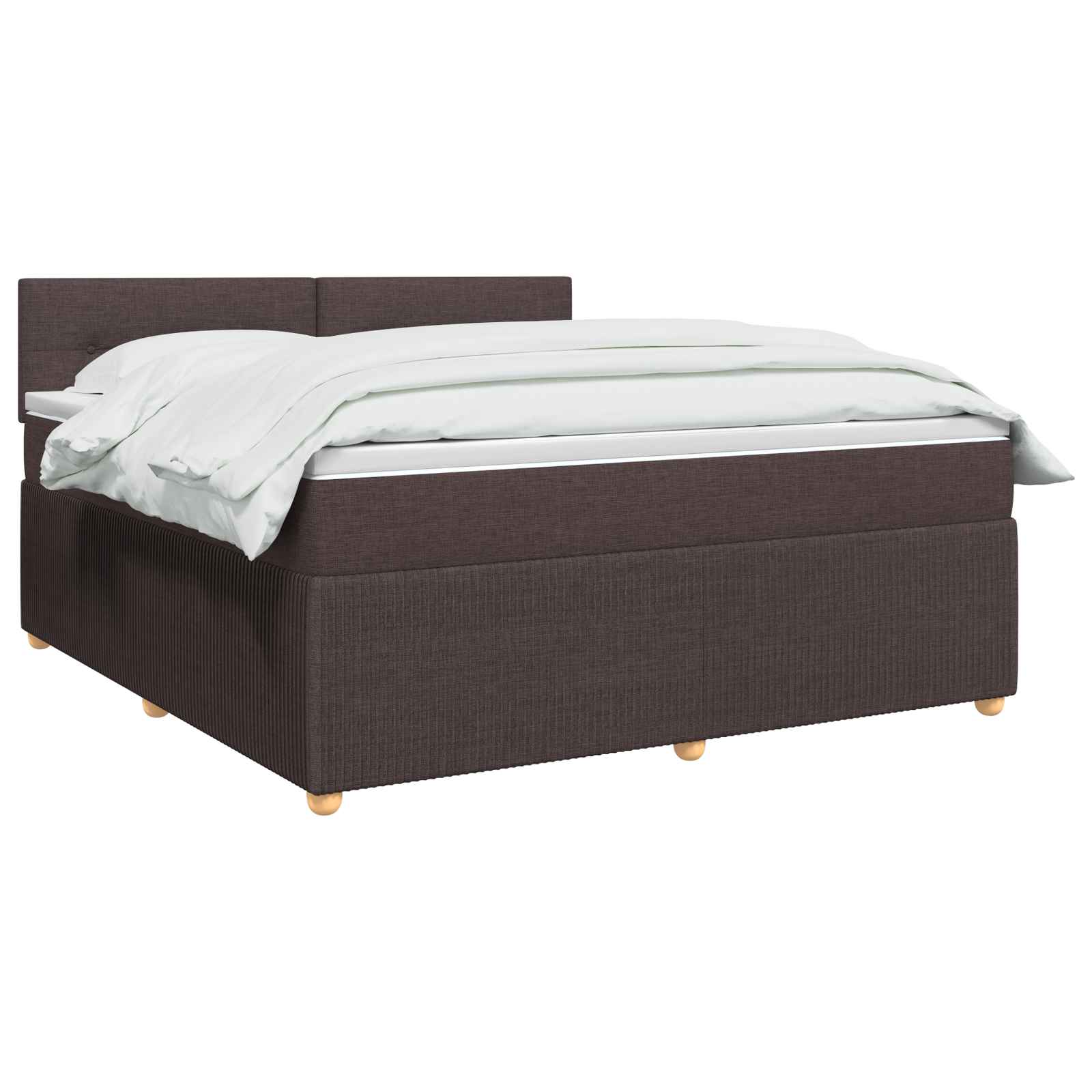 Lit boxspring avec matelas Marron foncé 140 x 190 cm Tissu - XIOS