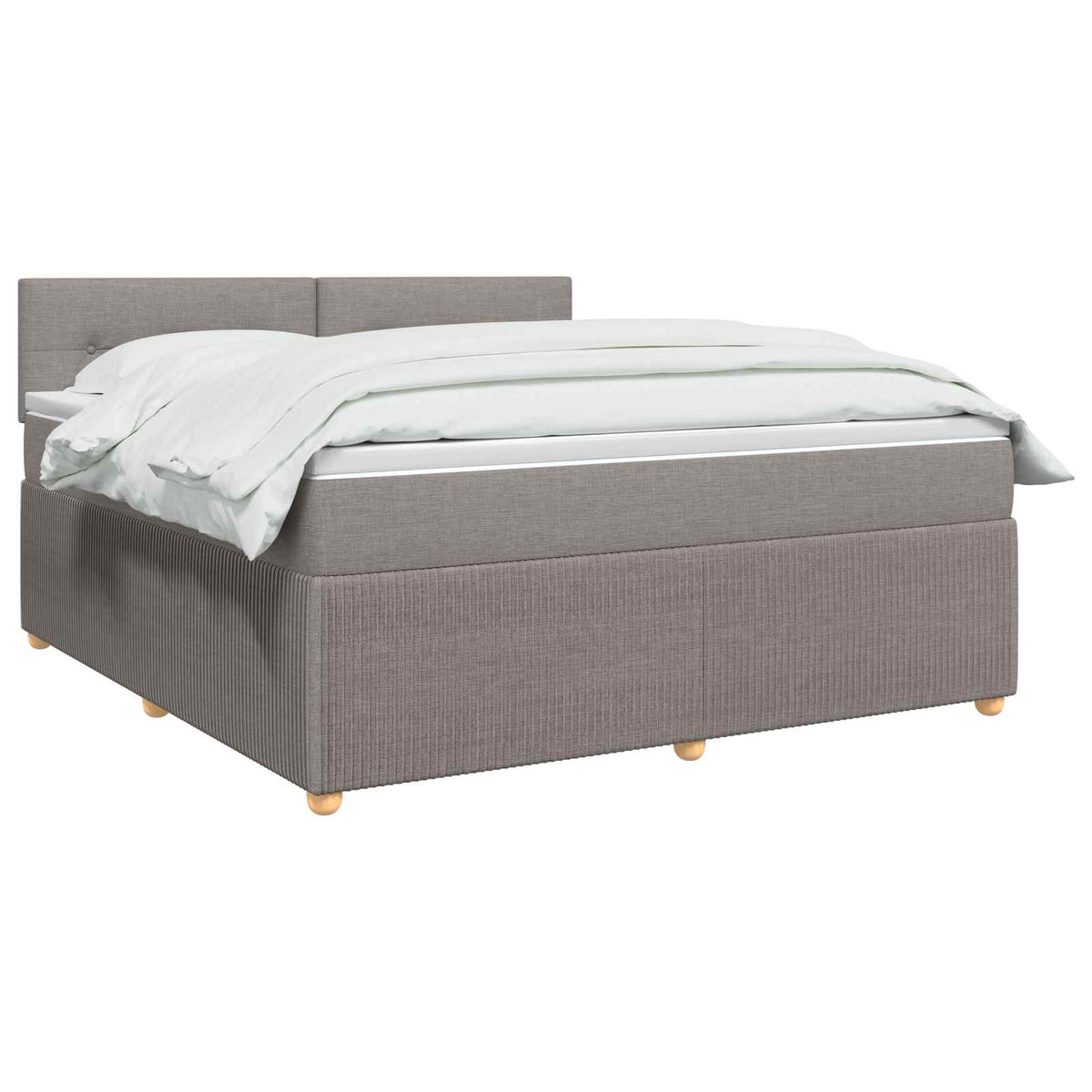 Lit boxspring avec matelas Taupe 140 x 190 cm Tissu
