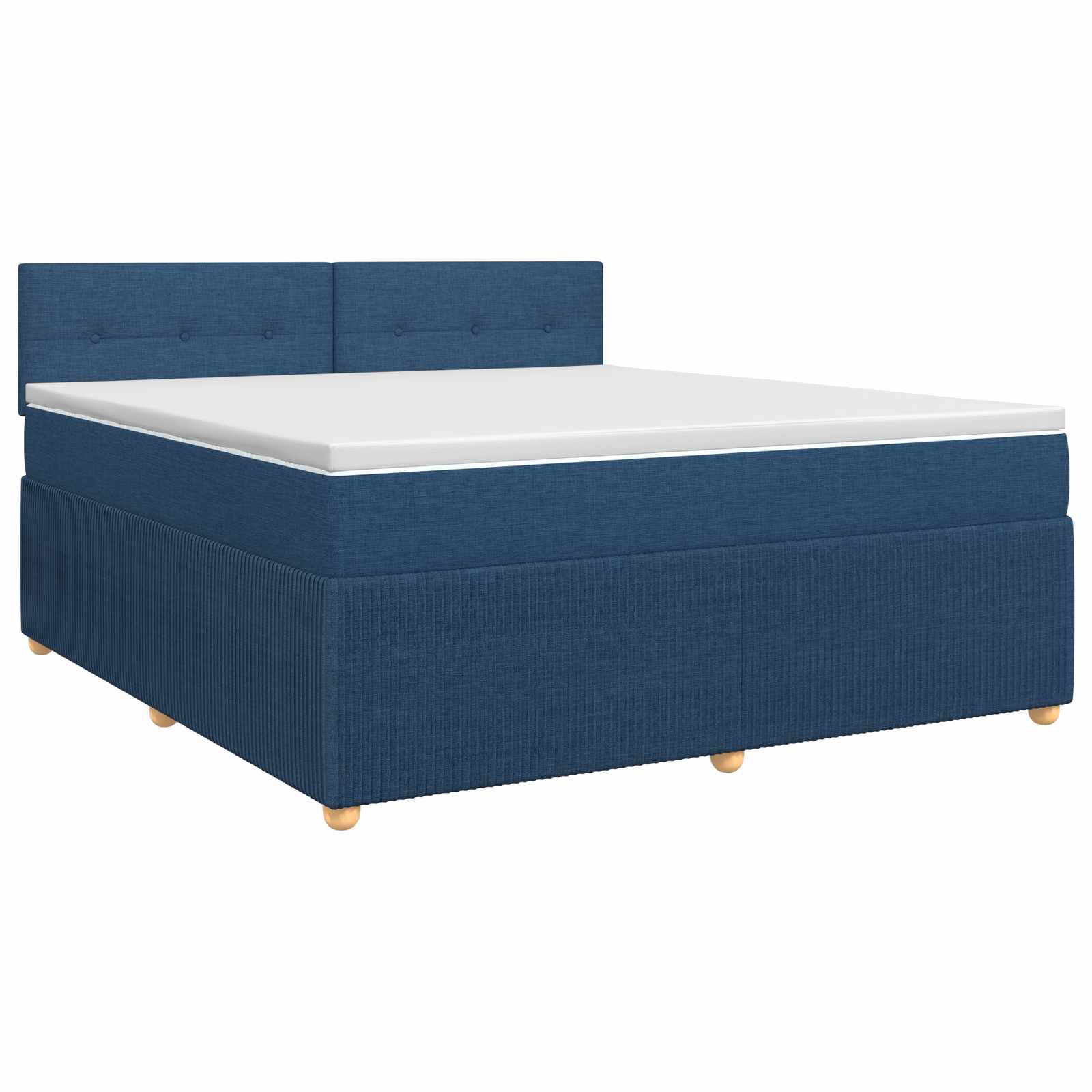 Lit boxspring avec matelas Bleu 140 x 190 cm Tissu - XIOS