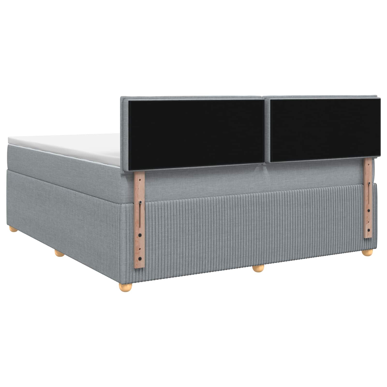 Lit boxspring avec matelas Gris clair 140 x 190 cm Tissu - XIOS