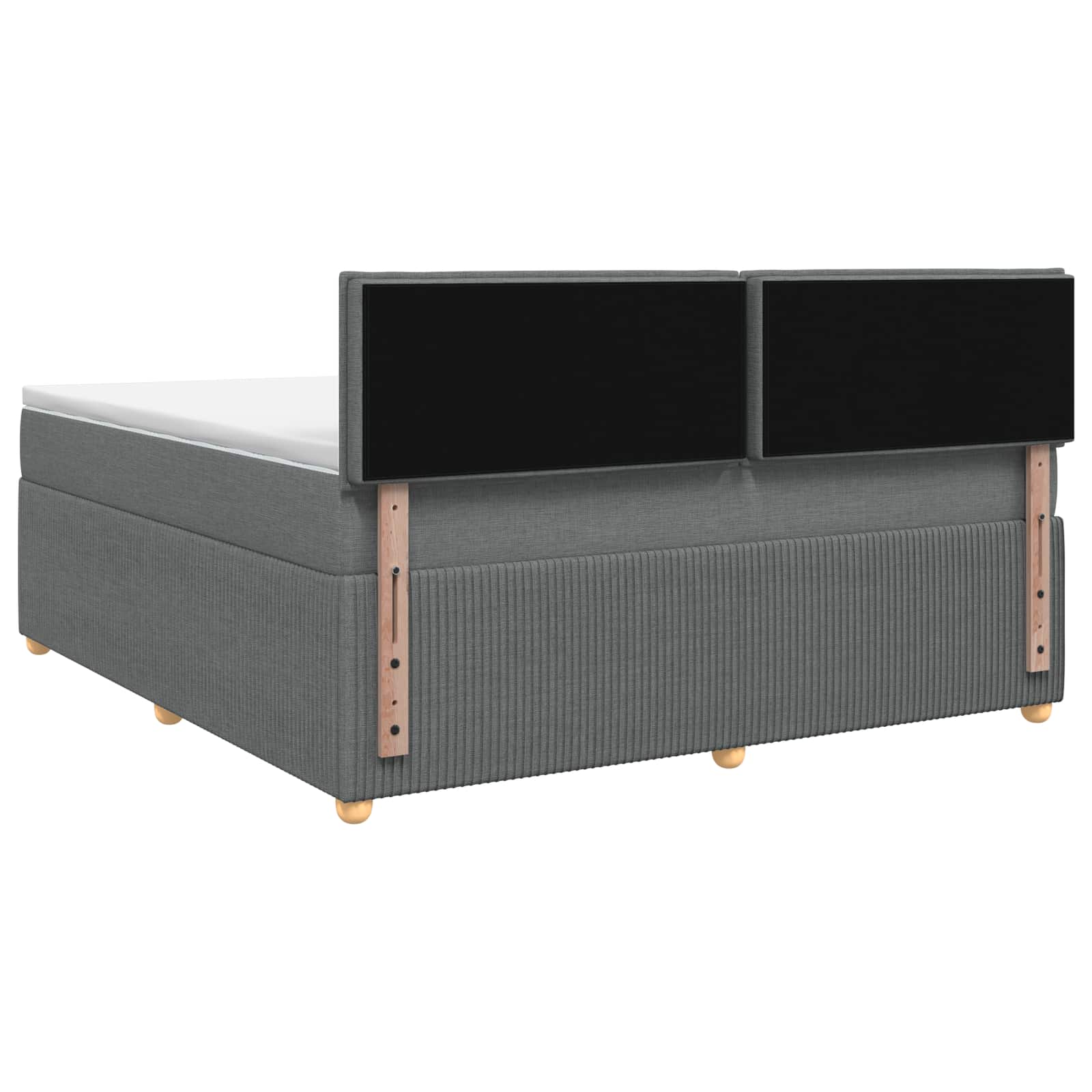 Lit boxspring avec matelas Gris foncé 140 x 190 cm Tissu