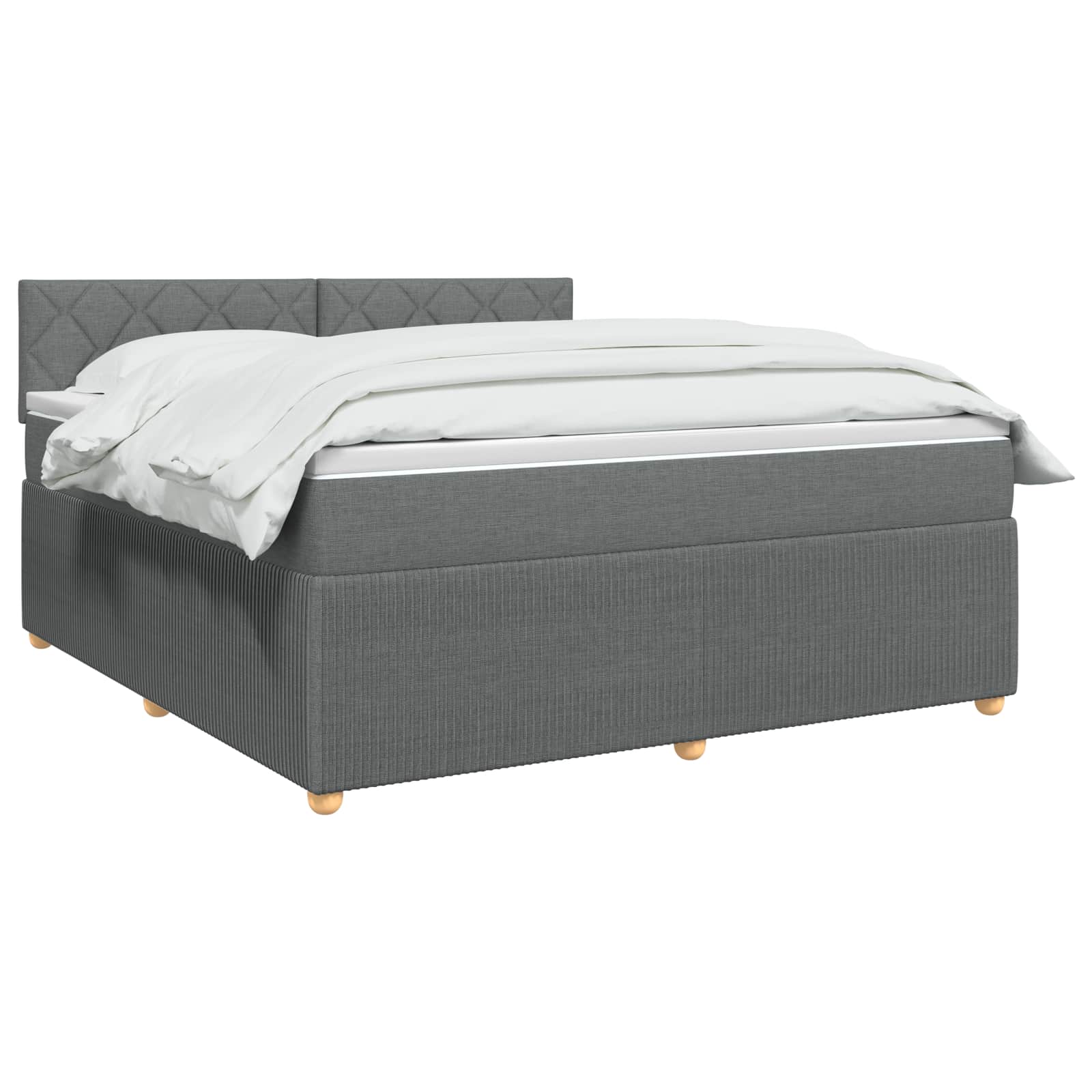 Lit boxspring avec matelas Gris foncé 140 x 190 cm Tissu