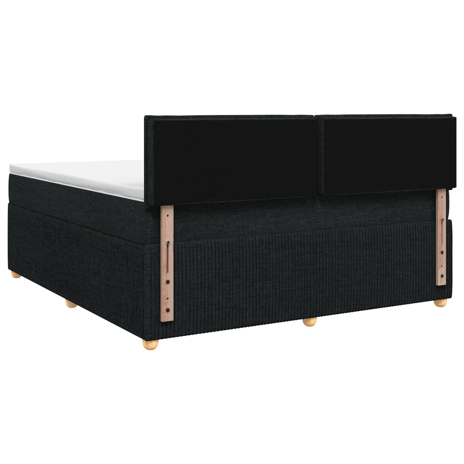 Lit boxspring avec matelas Noir 140 x 190 cm Tissu