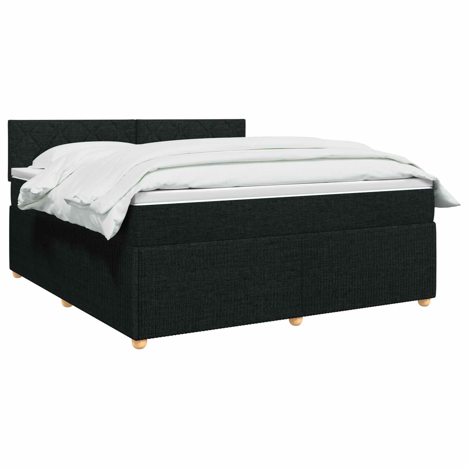 Lit boxspring avec matelas Noir 140 x 190 cm Tissu