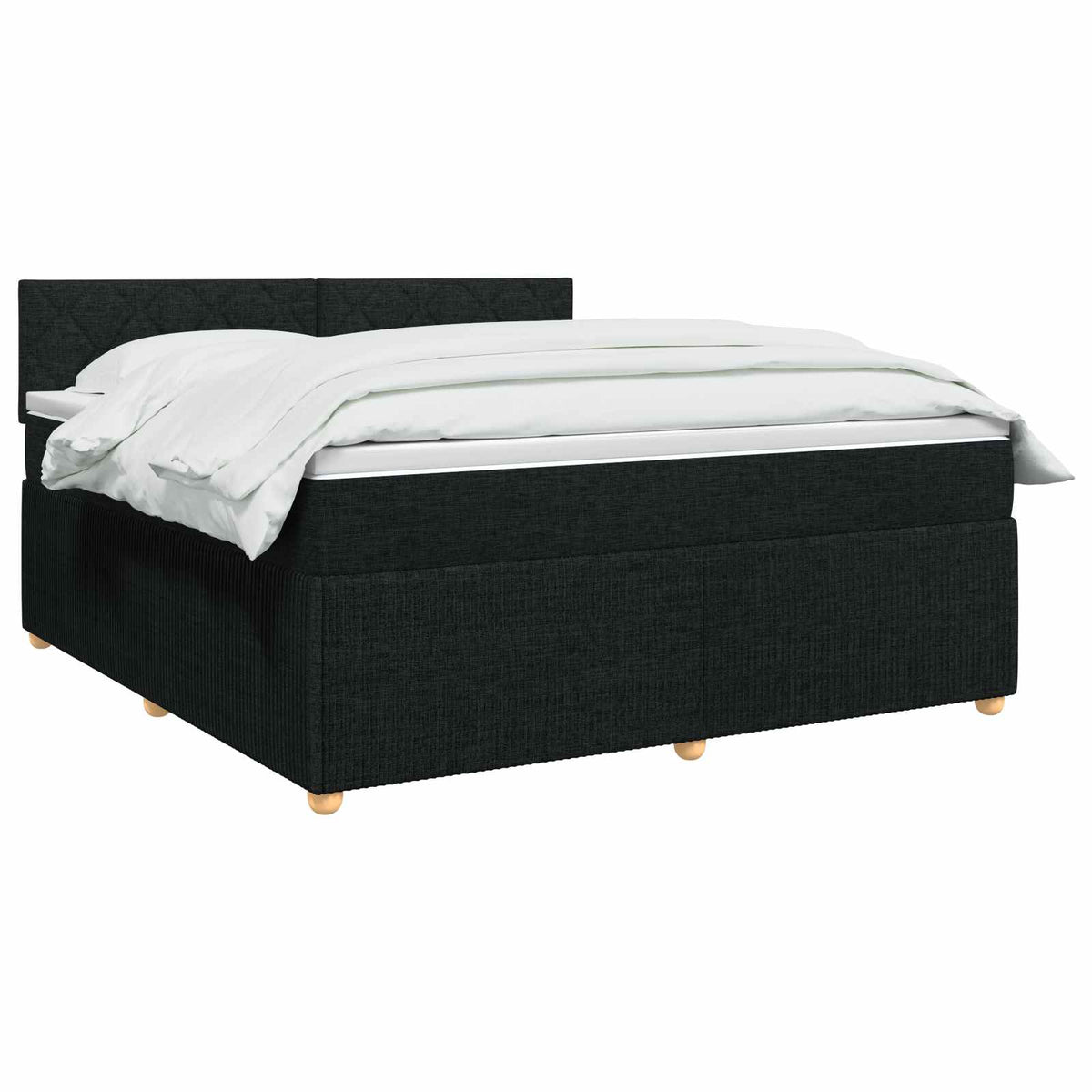 Lit boxspring avec matelas Noir 140 x 190 cm Tissu
