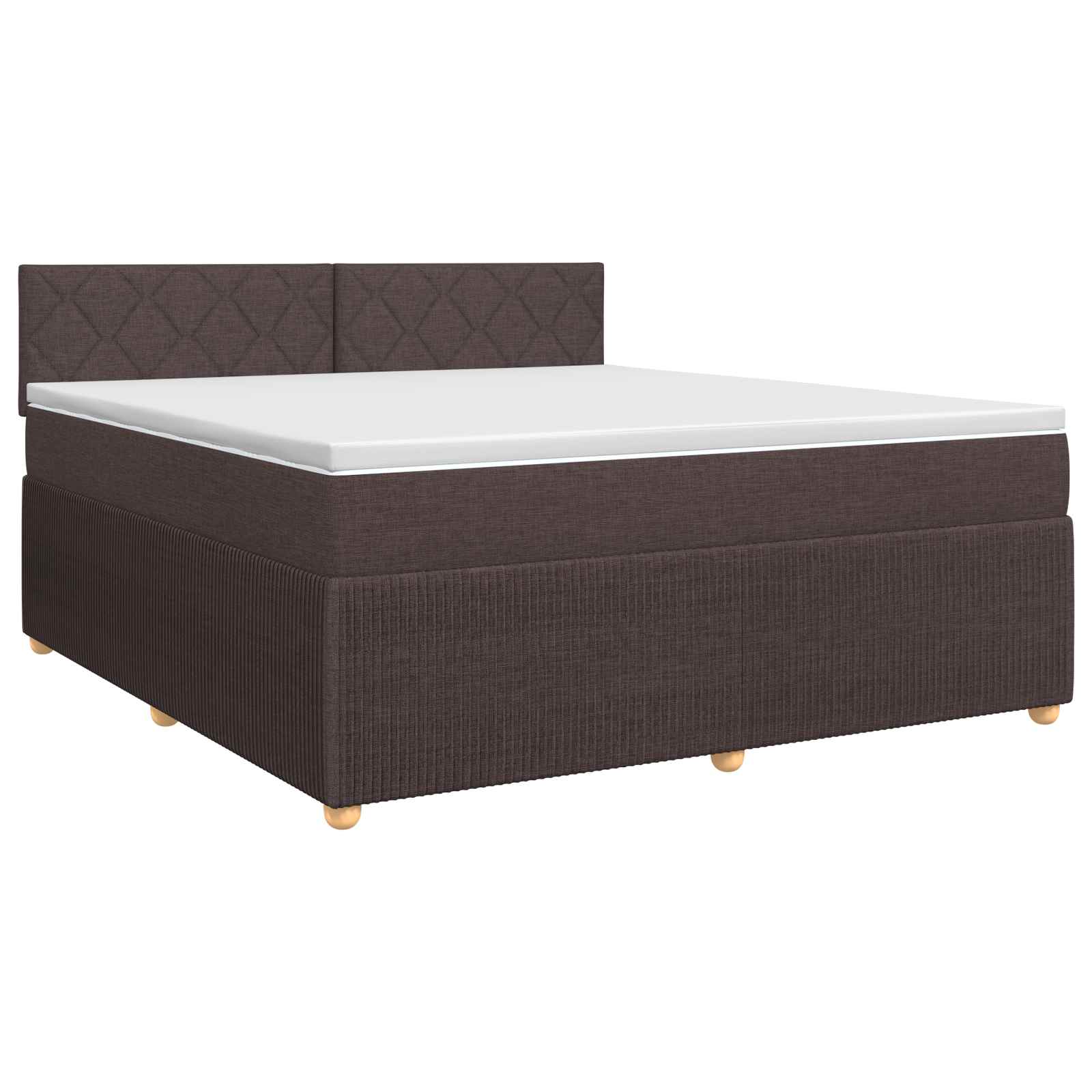 Lit boxspring avec matelas Marron foncé 140 x 190 cm Tissu