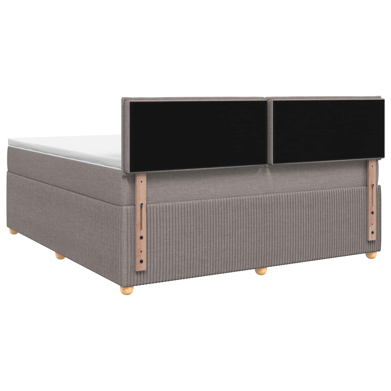 Lit boxspring avec matelas Taupe 140 x 190 cm Tissu