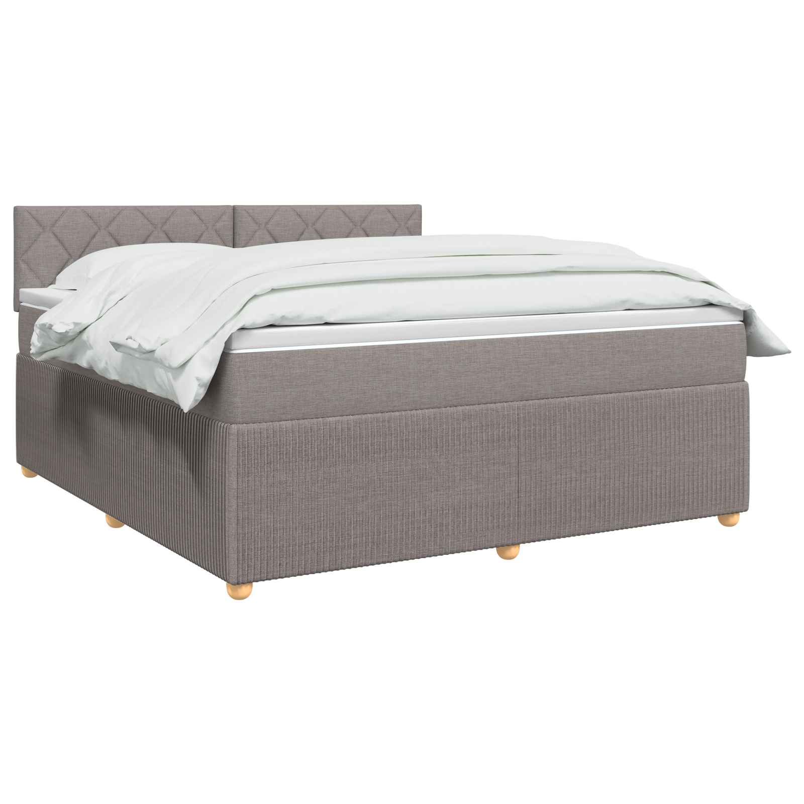 Lit boxspring avec matelas Taupe 140 x 190 cm Tissu