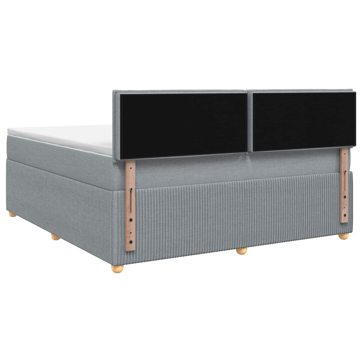Lit boxspring avec matelas Gris clair 140 x 200 cm Tissu