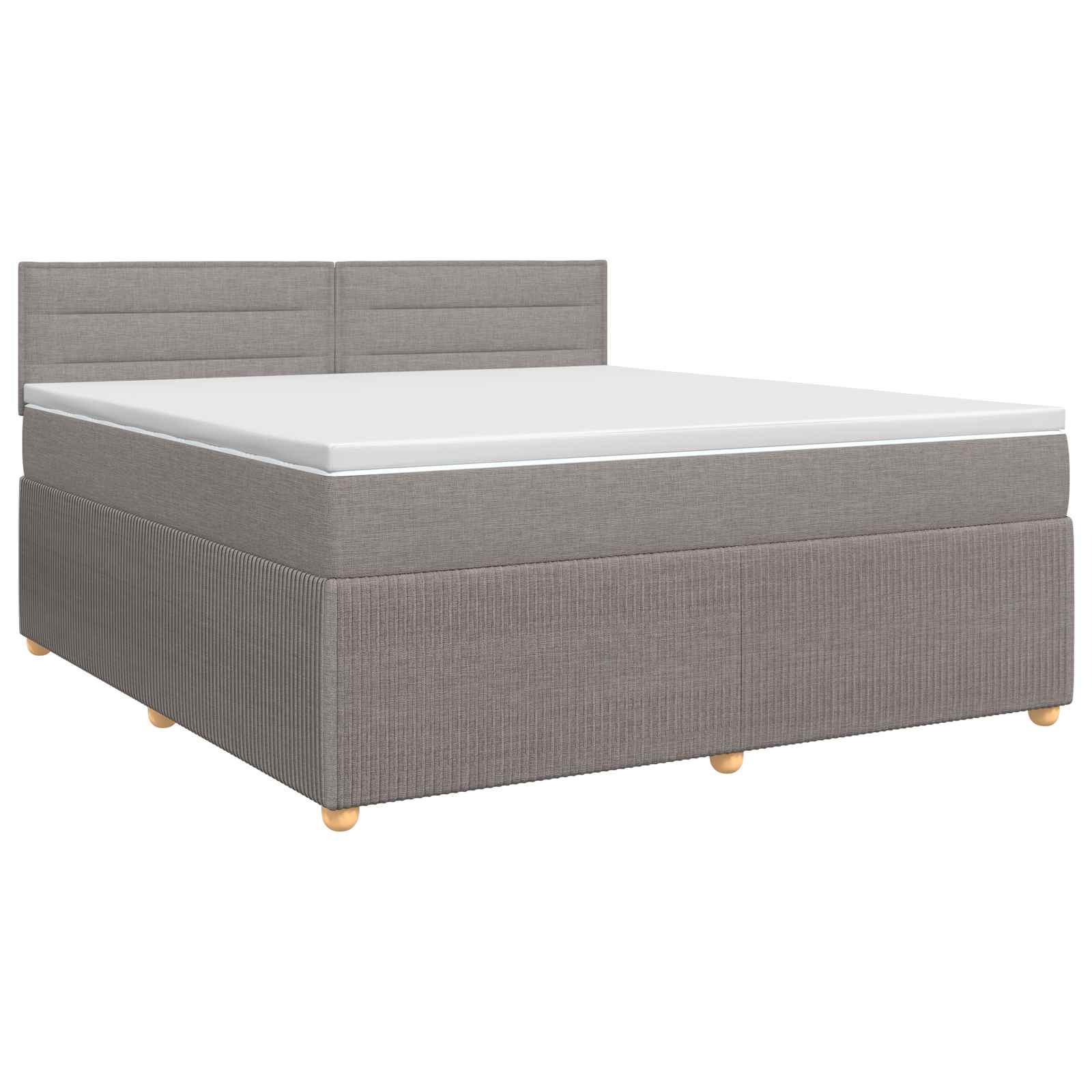 Lit boxspring avec matelas Taupe 140 x 200 cm Tissu - XIOS