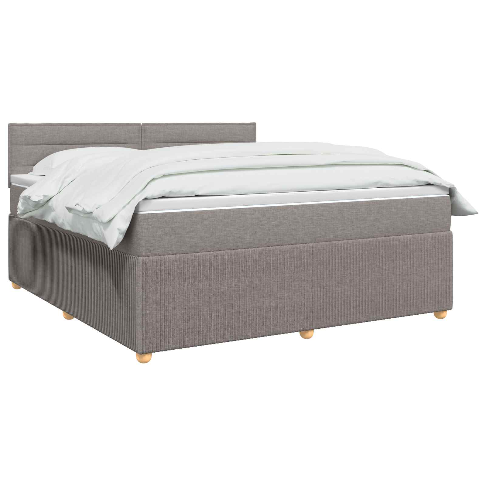 Lit boxspring avec matelas Taupe 140 x 200 cm Tissu - XIOS