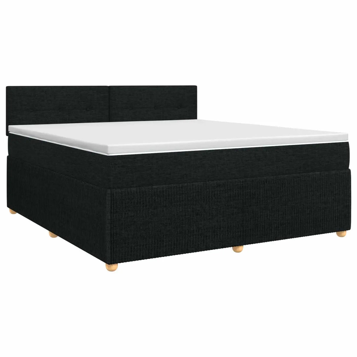 Lit boxspring avec matelas Noir 140 x 200 cm Tissu - XIOS