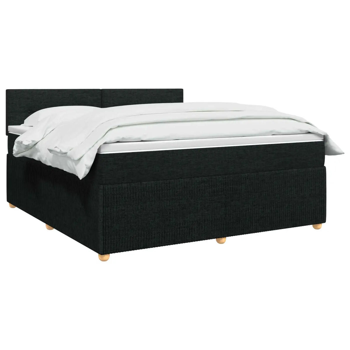 Lit boxspring avec matelas Noir 140 x 200 cm Tissu - XIOS