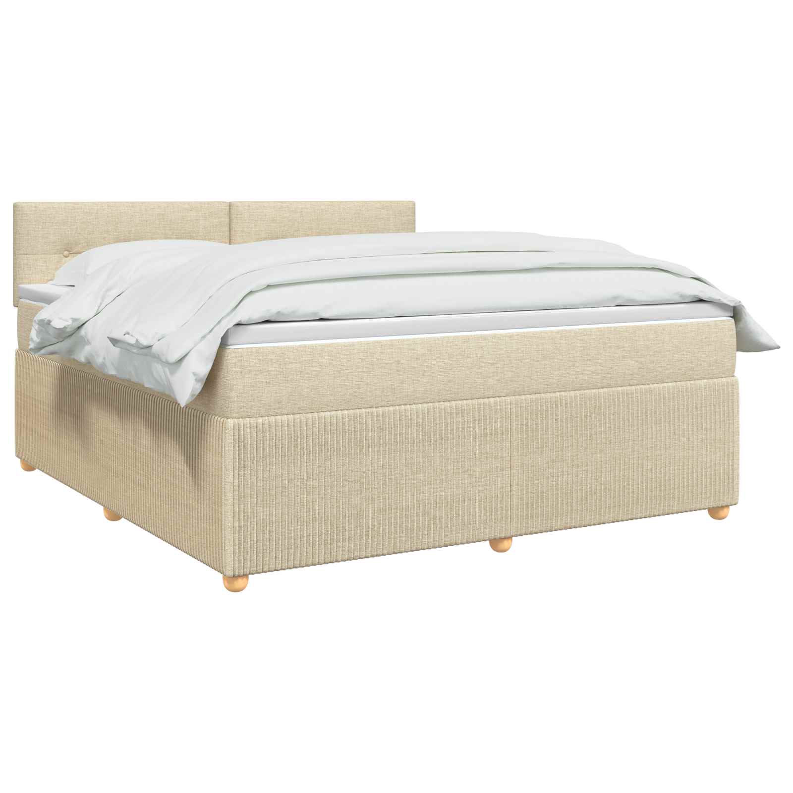 Lit boxspring avec matelas Crème 140 x 200 cm Tissu - XIOS