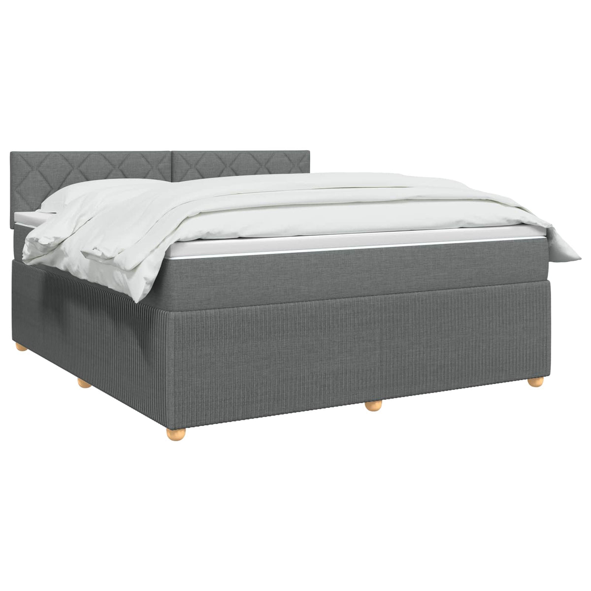 Lit boxspring avec matelas Gris foncé 140 x 200 cm Tissu