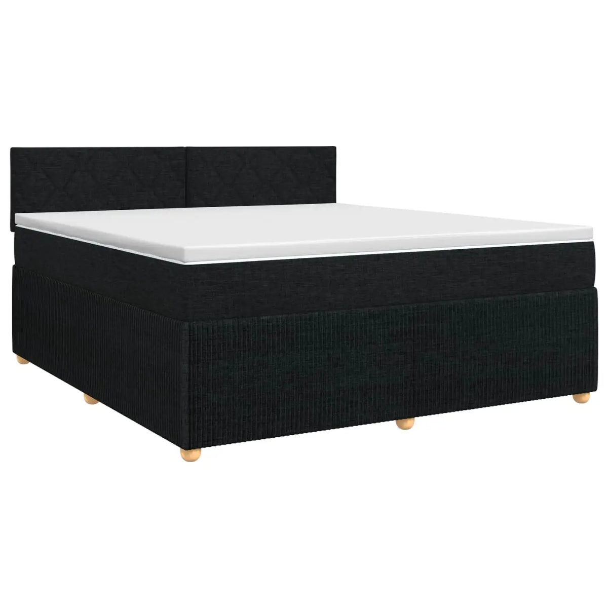 Lit boxspring avec matelas Noir 140 x 200 cm Tissu - XIOS
