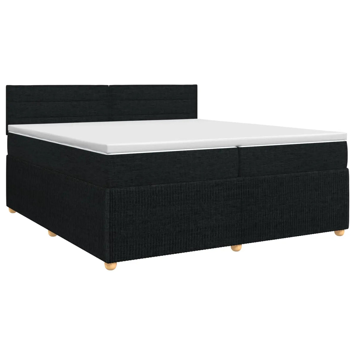Lit boxspring avec matelas Noir 200 x 200 cm Tissu - XIOS