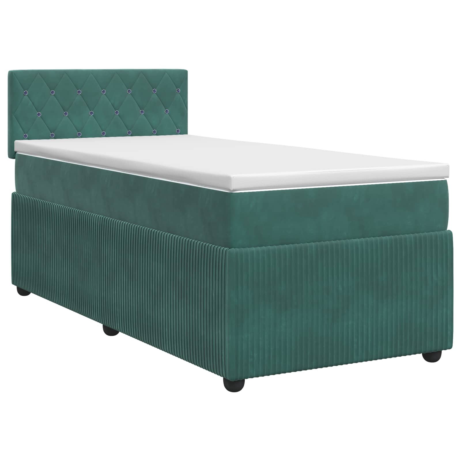 Lit boxspring avec matelas Vert foncé 80 x 200 cm Velours - XIOS