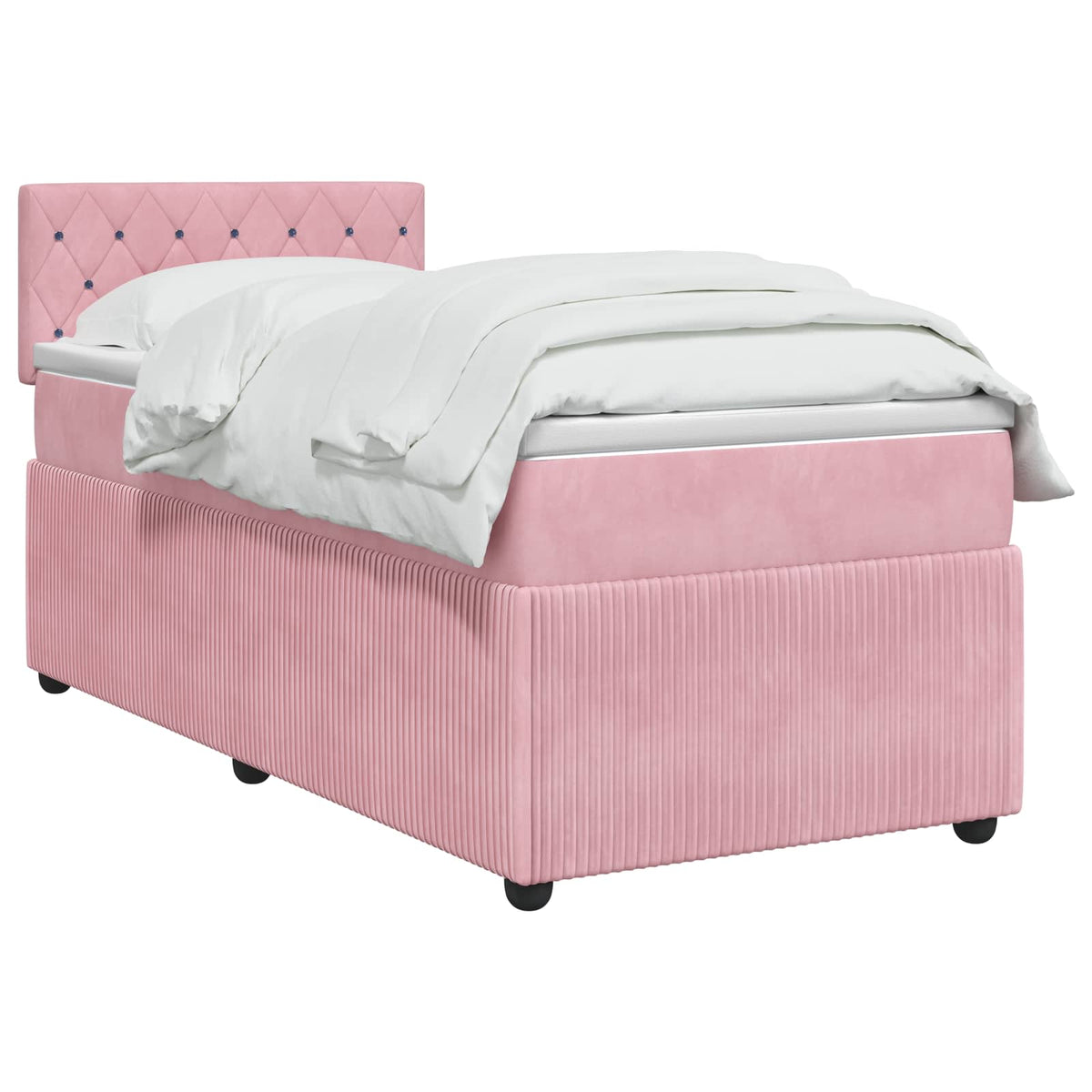 Lit boxspring avec matelas Rose 80 x 200 cm Velours - XIOS