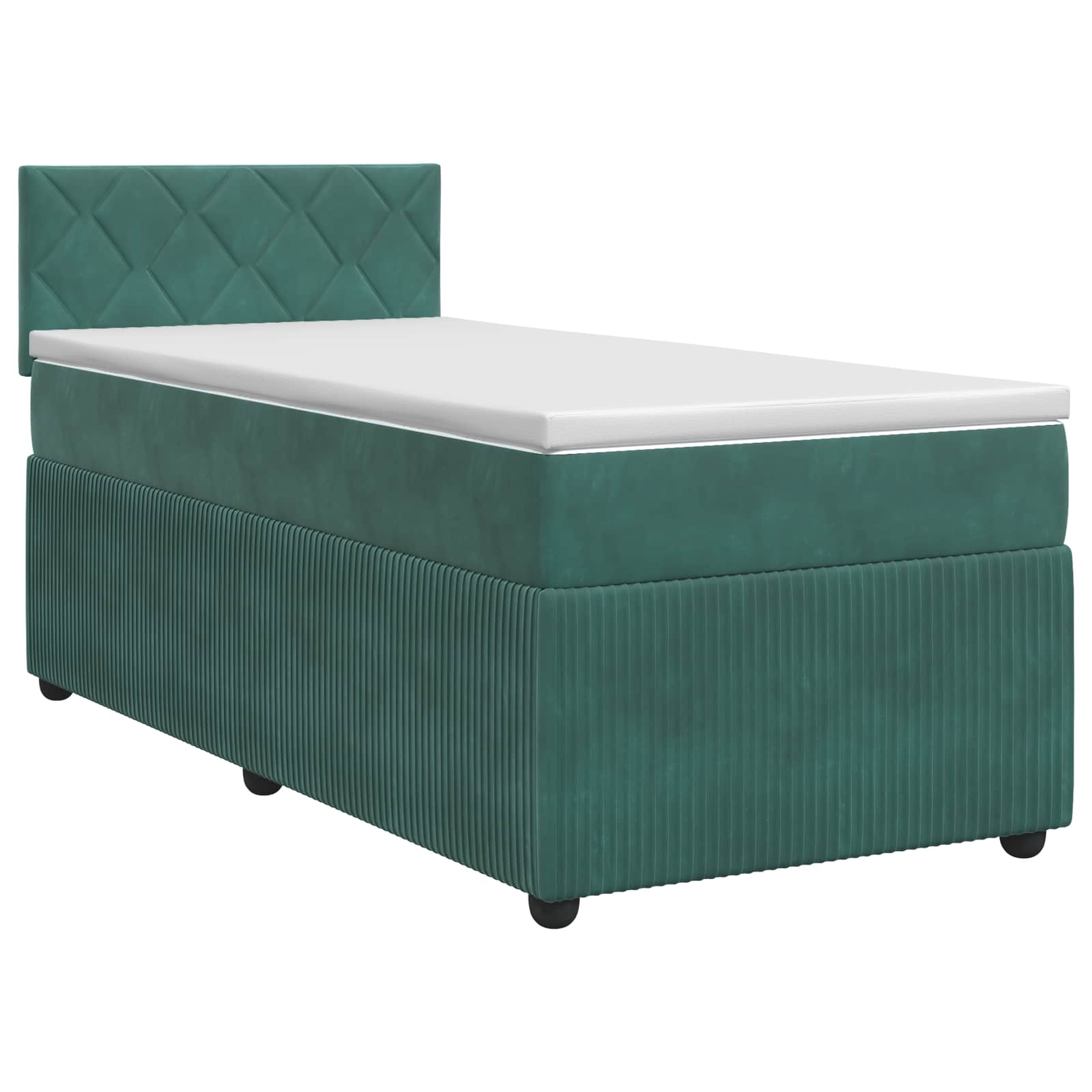 Lit boxspring avec matelas Vert foncé 80 x 200 cm Velours