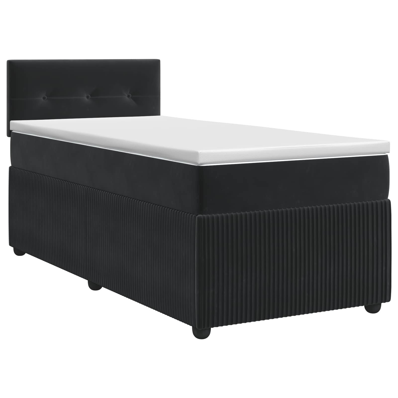 Lit boxspring avec matelas Noir 90 x 200 cm Velours