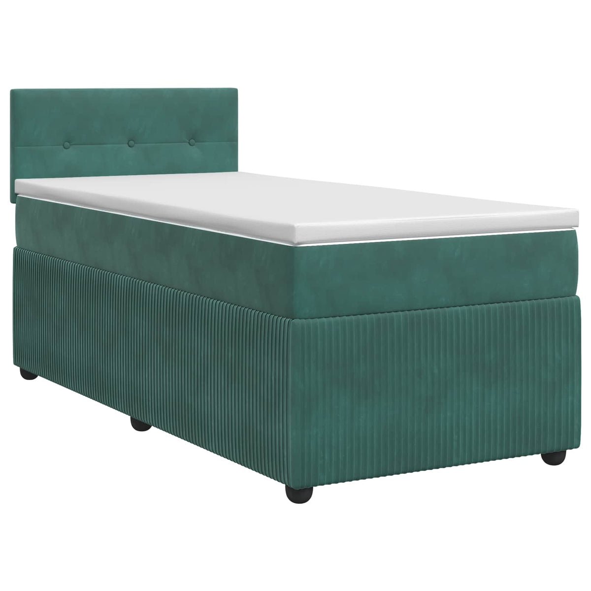 Lit boxspring avec matelas Vert foncé 90 x 200 cm Velours