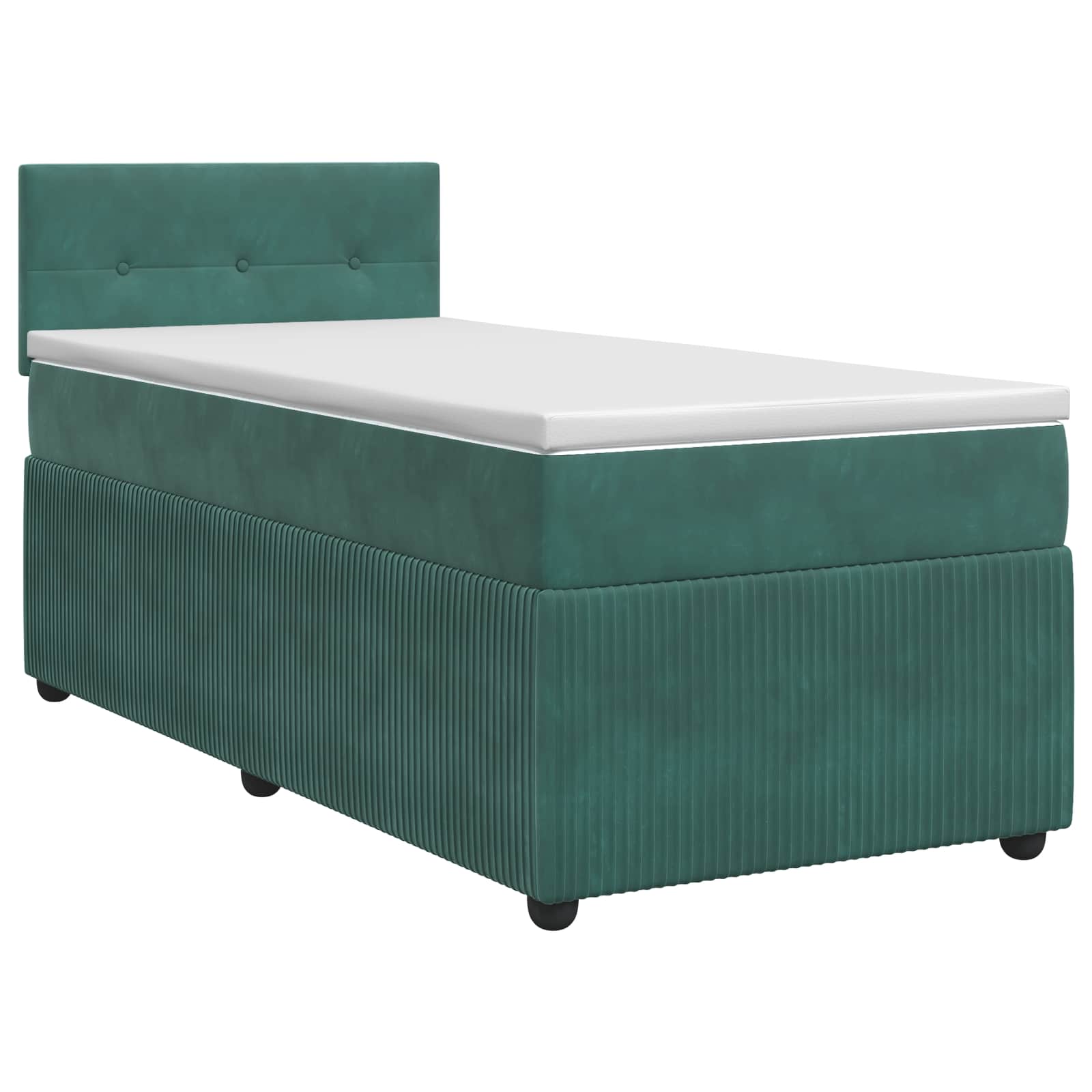 Lit boxspring avec matelas Vert foncé 100 x 200 cm Velours