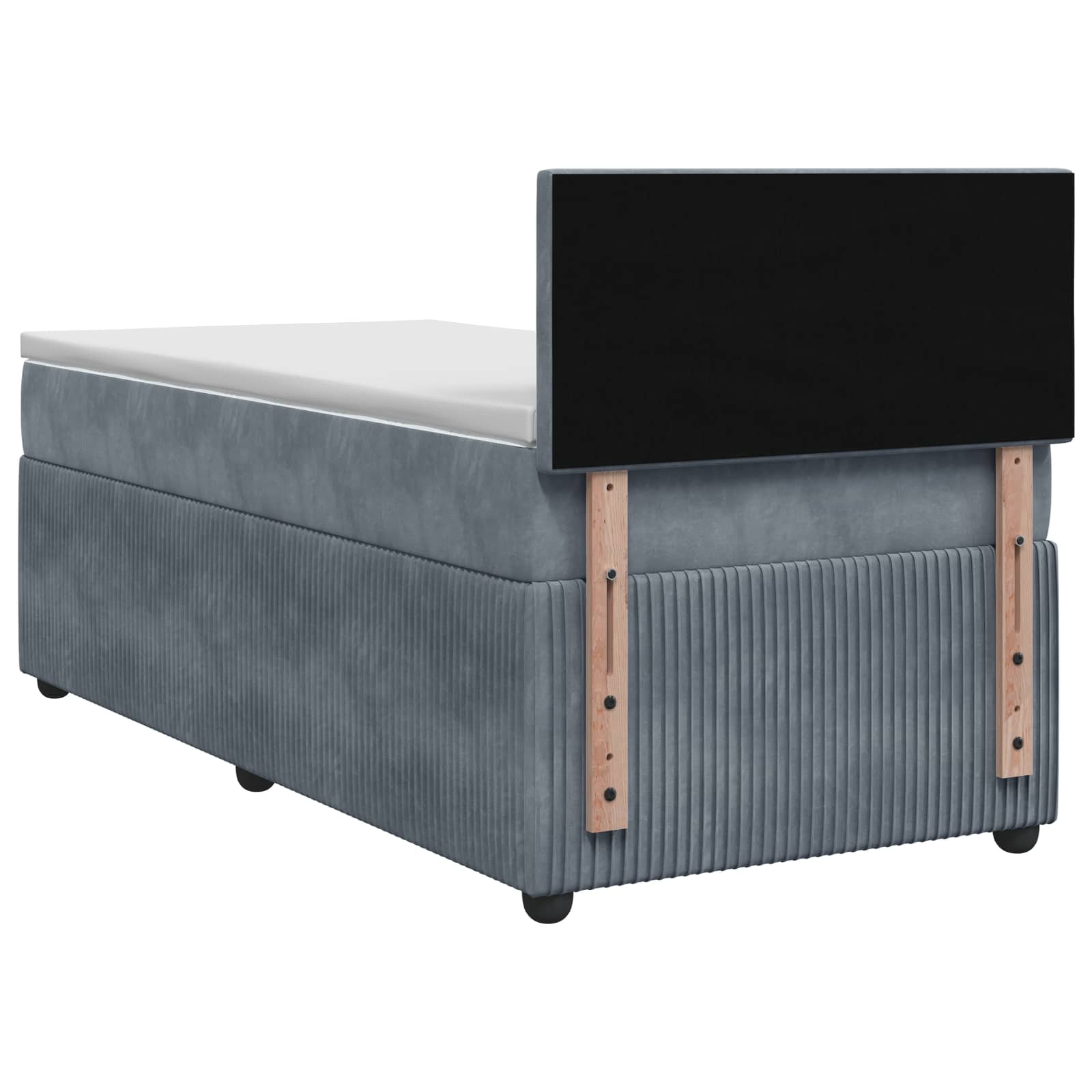 Lit boxspring avec matelas Gris foncé 100 x 200 cm Velours