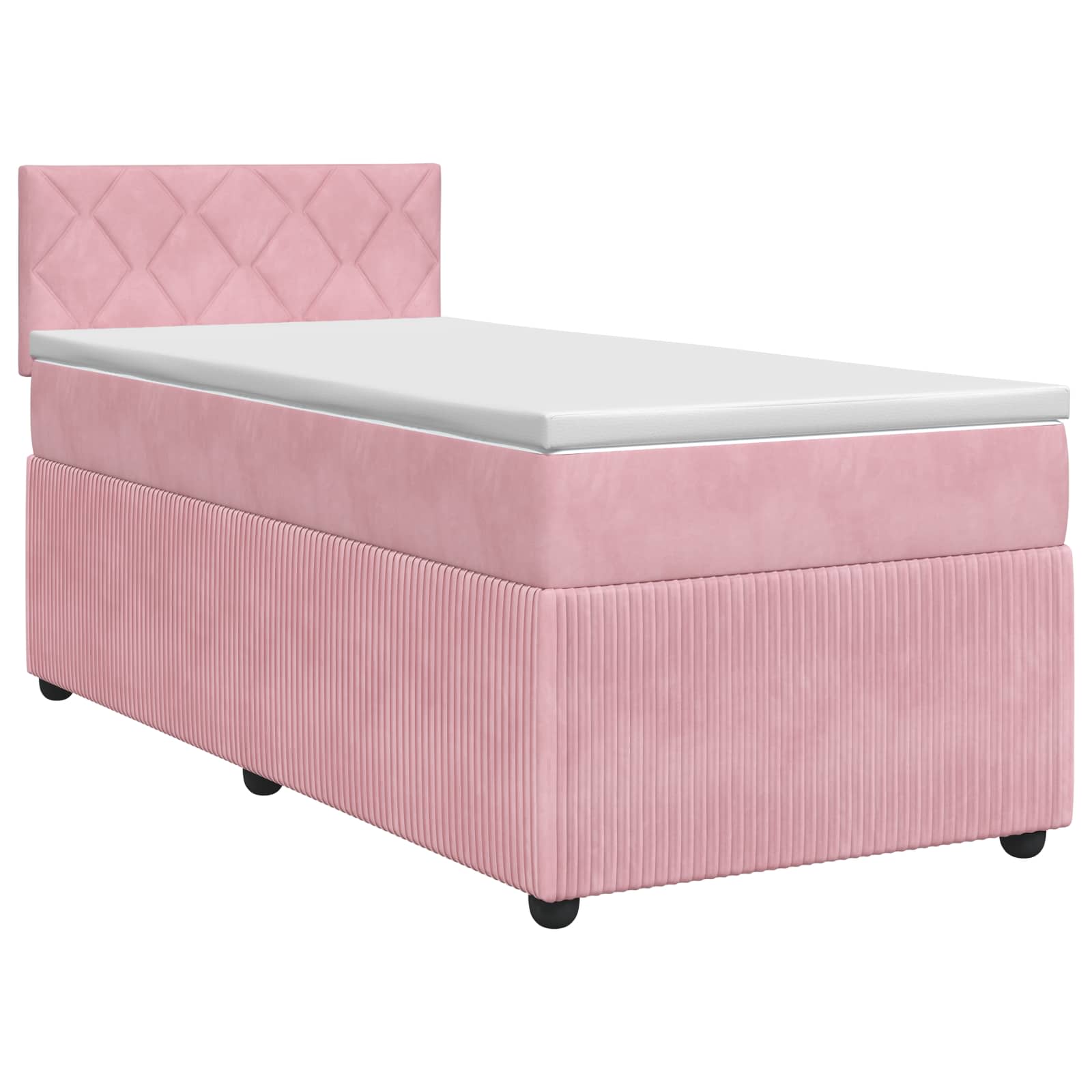 Lit boxspring avec matelas Rose 100 x 200 cm Velours