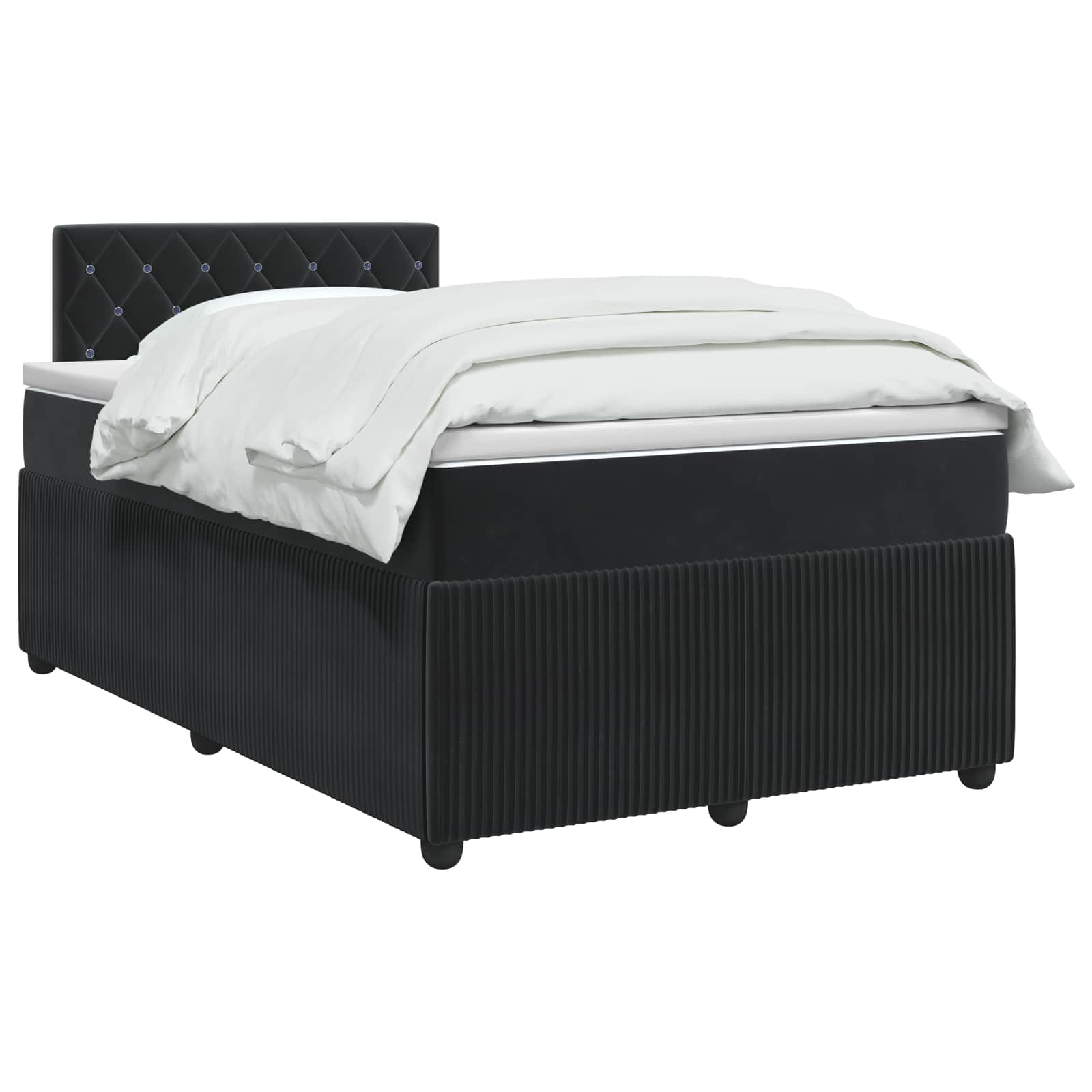 Lit boxspring avec matelas Noir 120 x 190 cm Velours