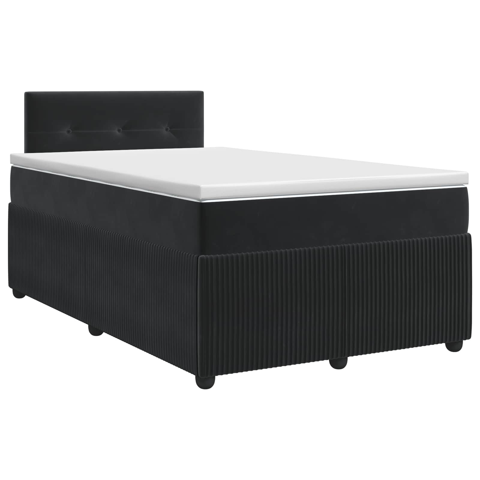 Lit boxspring avec matelas Noir 120 x 190 cm Velours