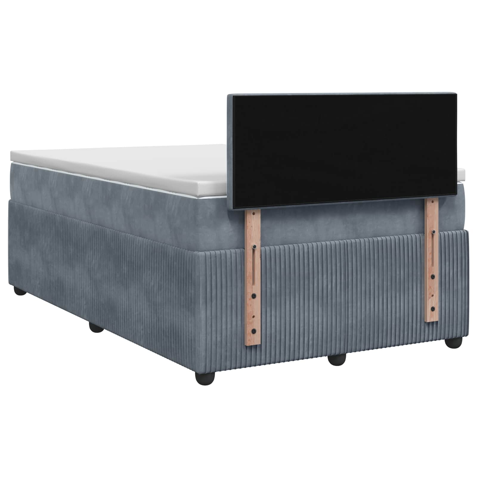 Lit boxspring avec matelas Gris foncé 120 x 190 cm Velours
