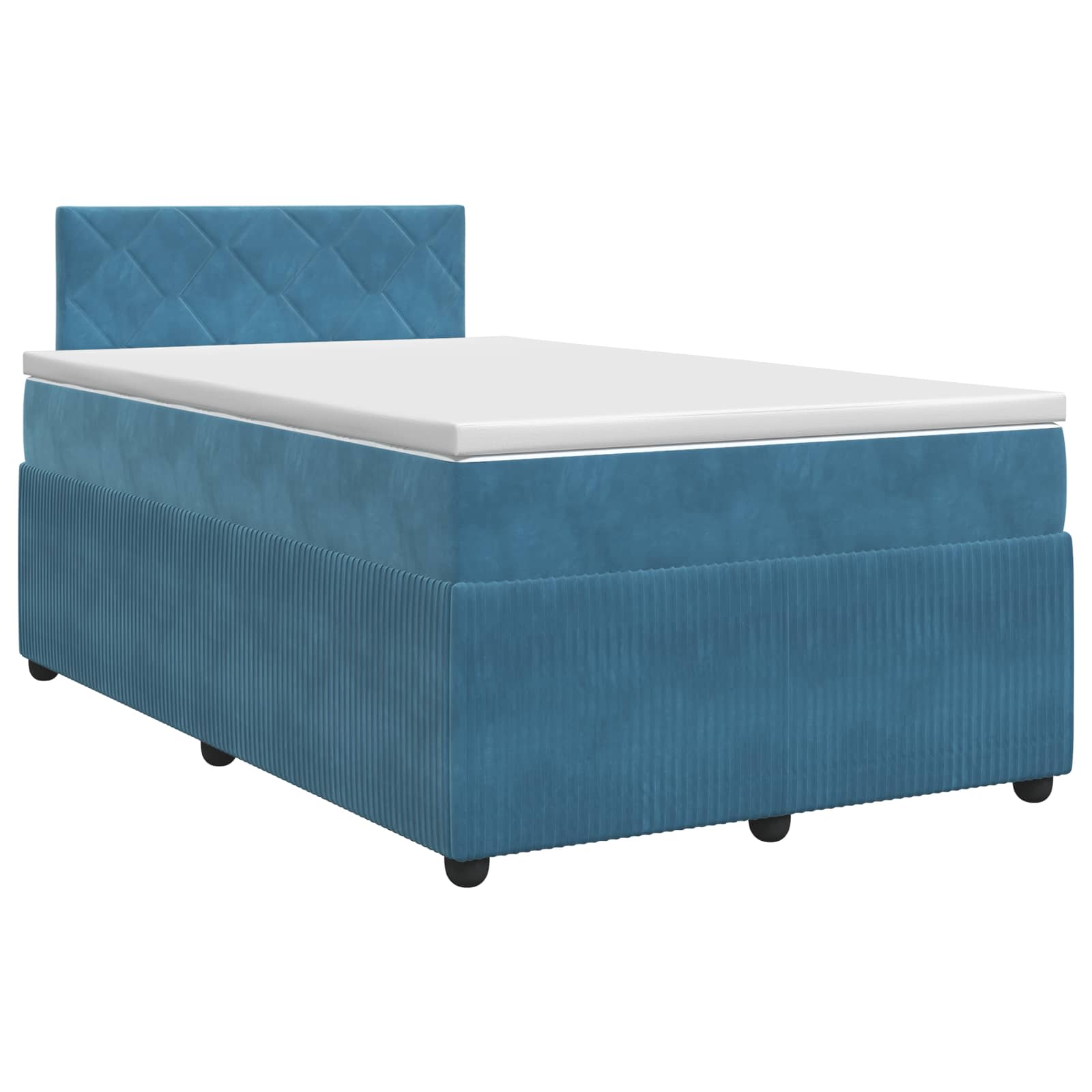 Lit boxspring avec matelas Bleu 120 x 190 cm Velours
