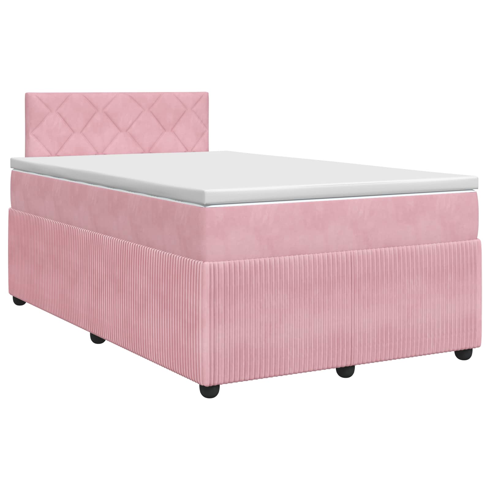 Lit boxspring avec matelas Rose 120 x 190 cm Velours