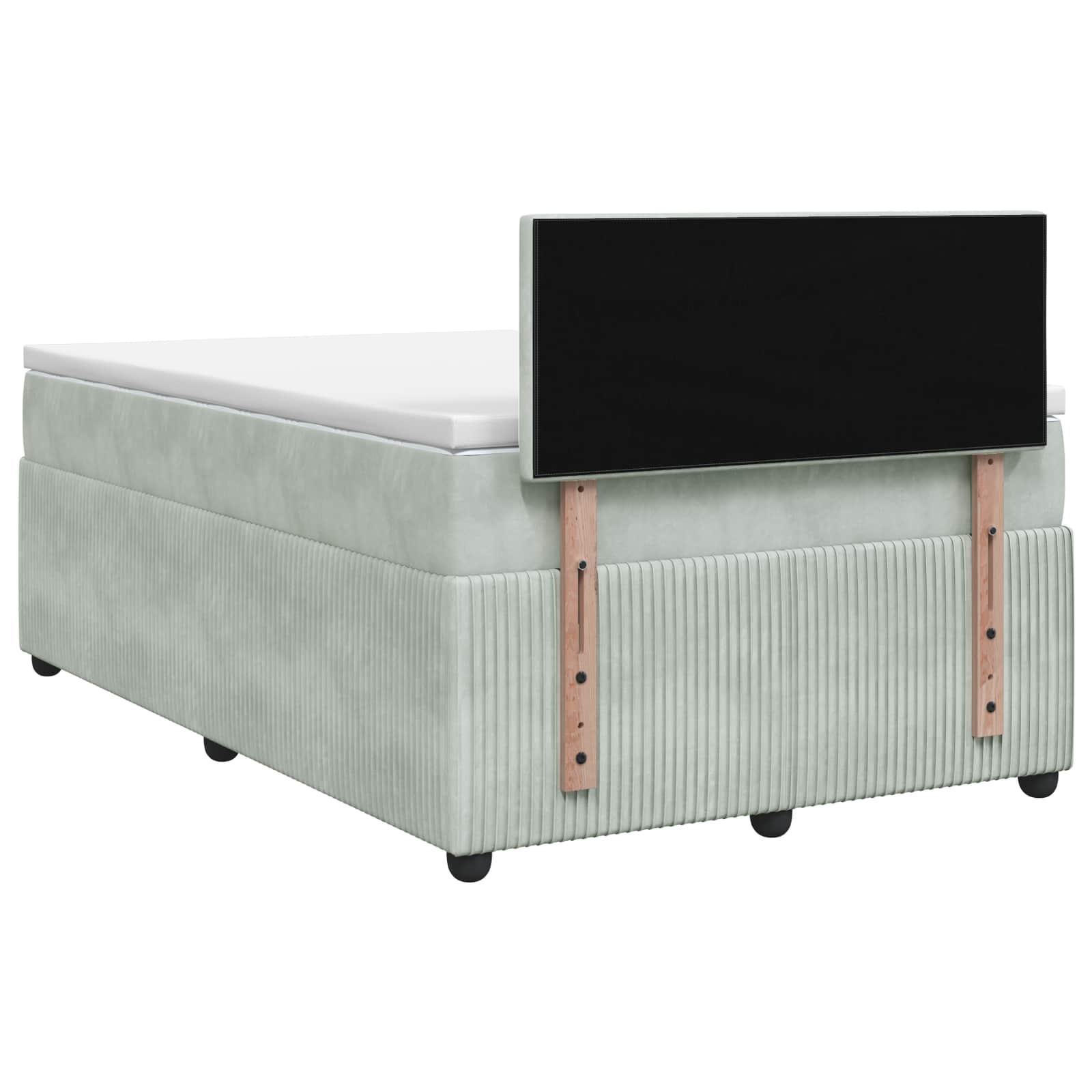 Lit boxspring avec matelas Gris clair 120 x 200 cm Velours - XIOS