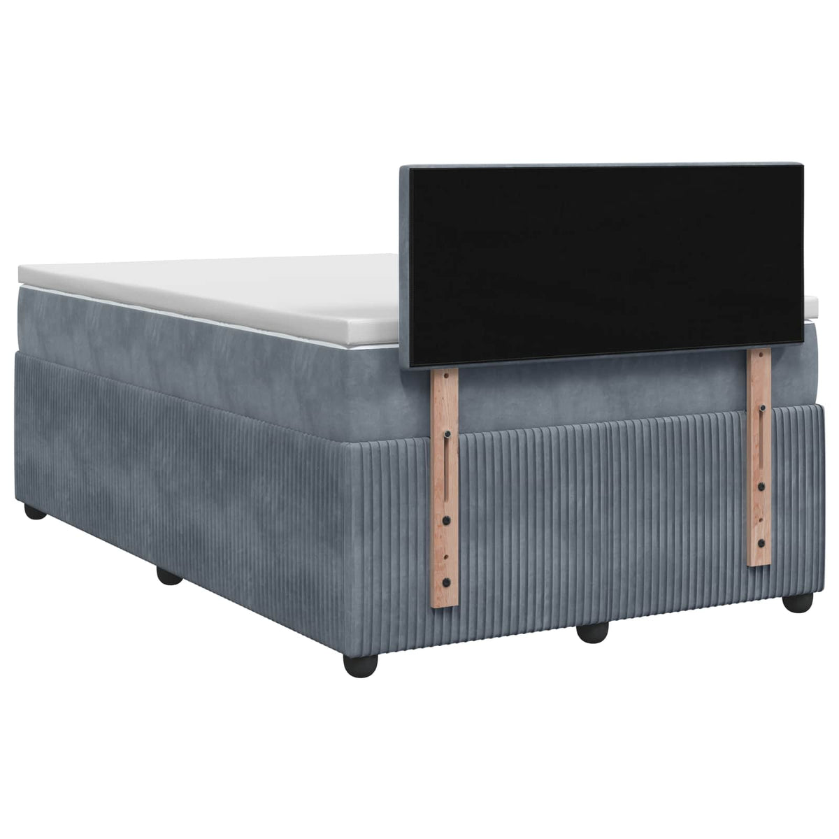 Lit boxspring avec matelas Gris foncé 120 x 200 cm Velours