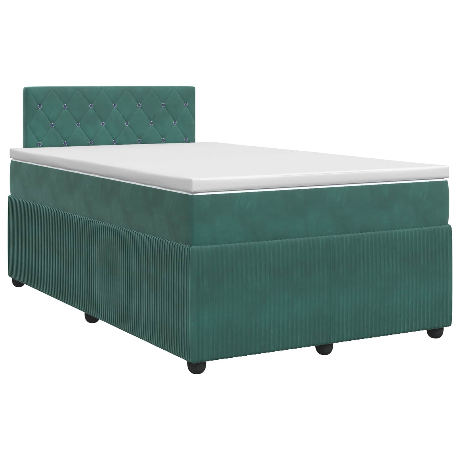 Lit boxspring avec matelas Vert foncé 120 x 200 cm Velours - XIOS