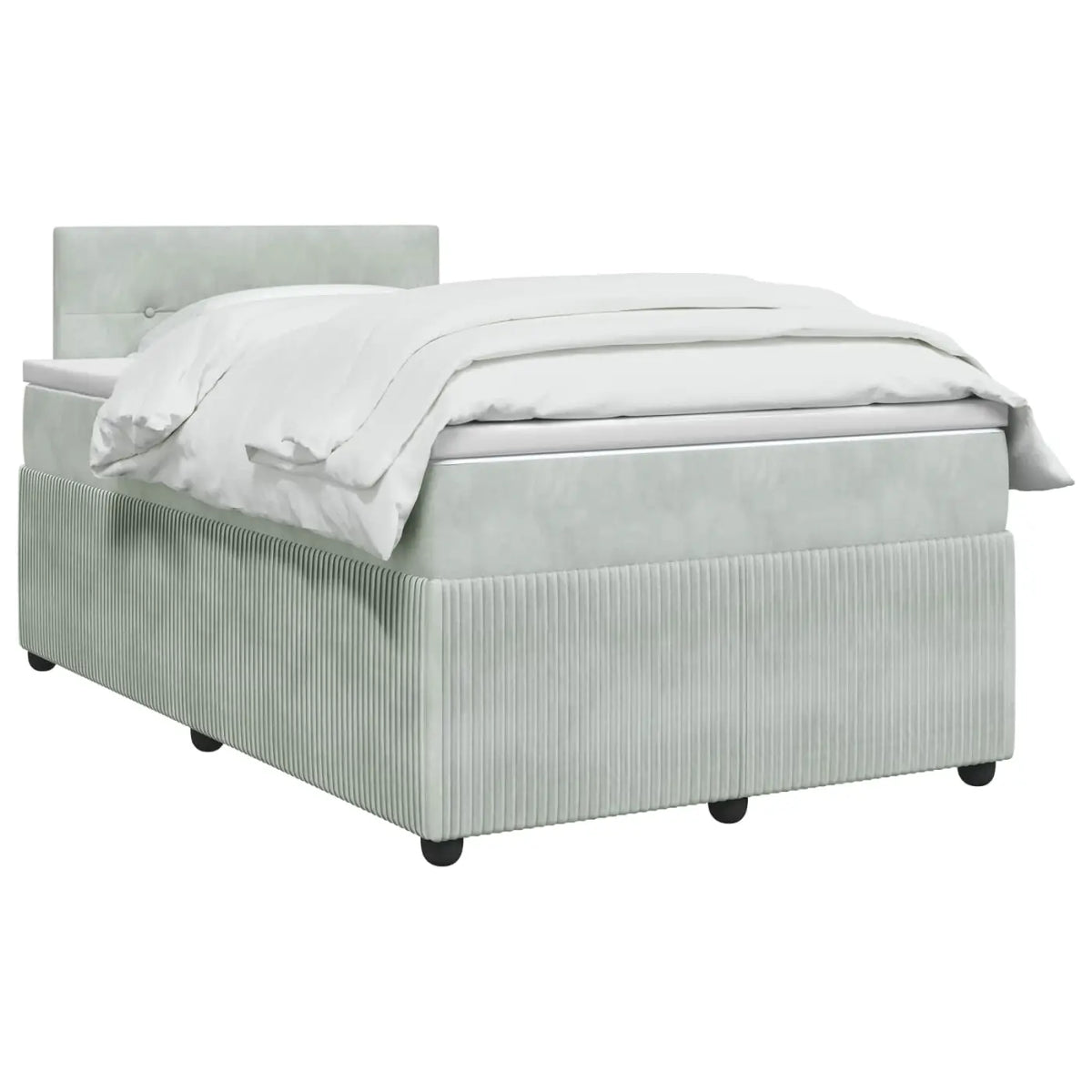 Lit boxspring avec matelas Gris clair 120 x 200 cm Velours - XIOS