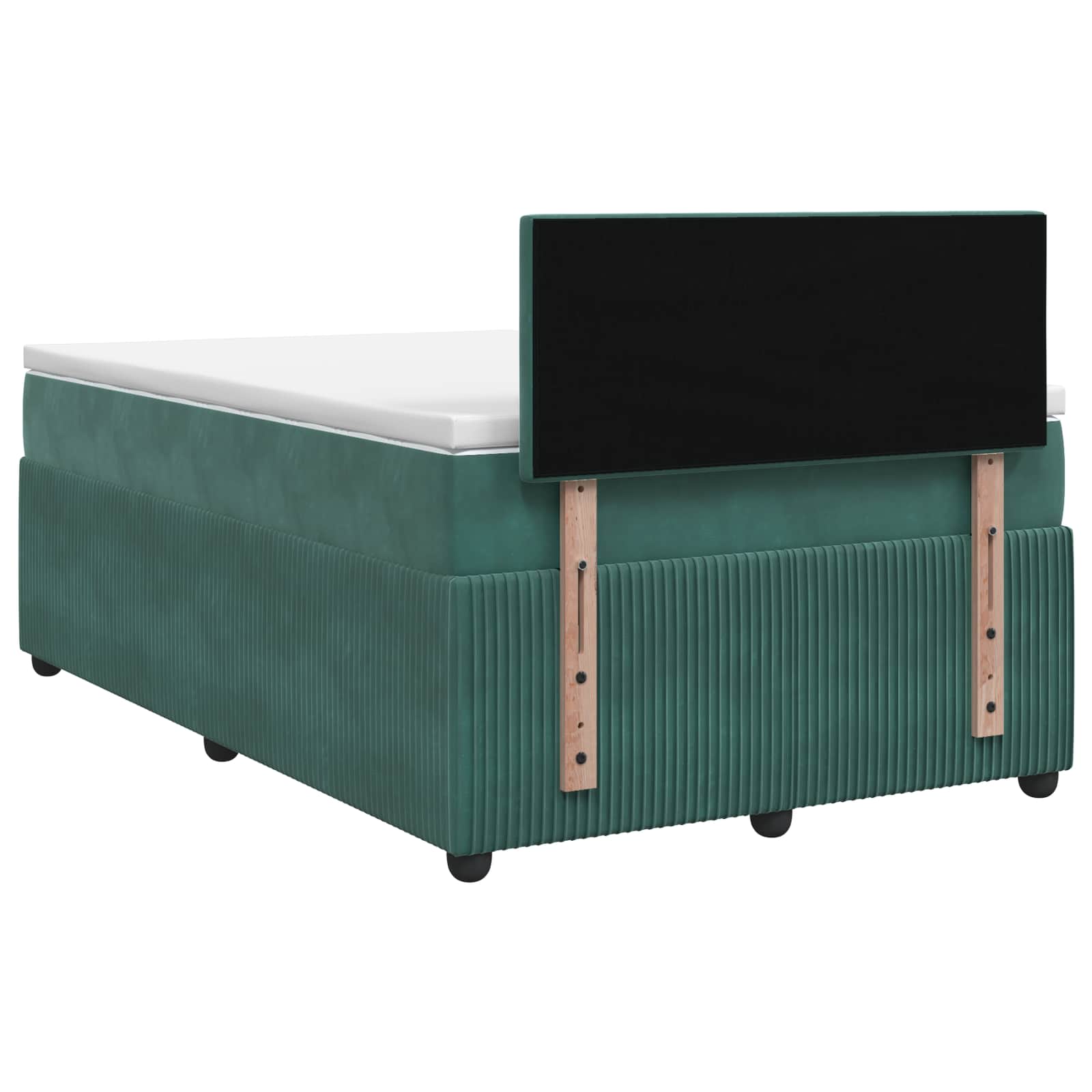Lit boxspring avec matelas Vert foncé 120 x 200 cm Velours