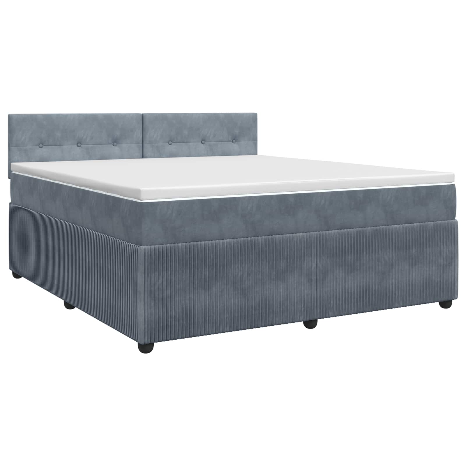 Lit boxspring avec matelas Gris foncé 140 x 190 cm Velours